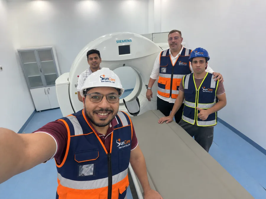 The Sun Care installation team at the commissioned CT system