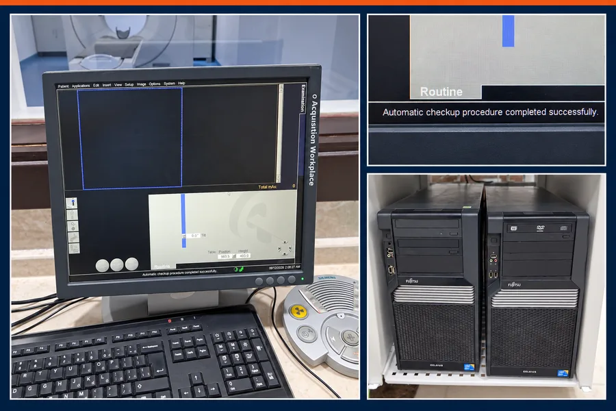 The console reporting a completed automatic checkup procedure