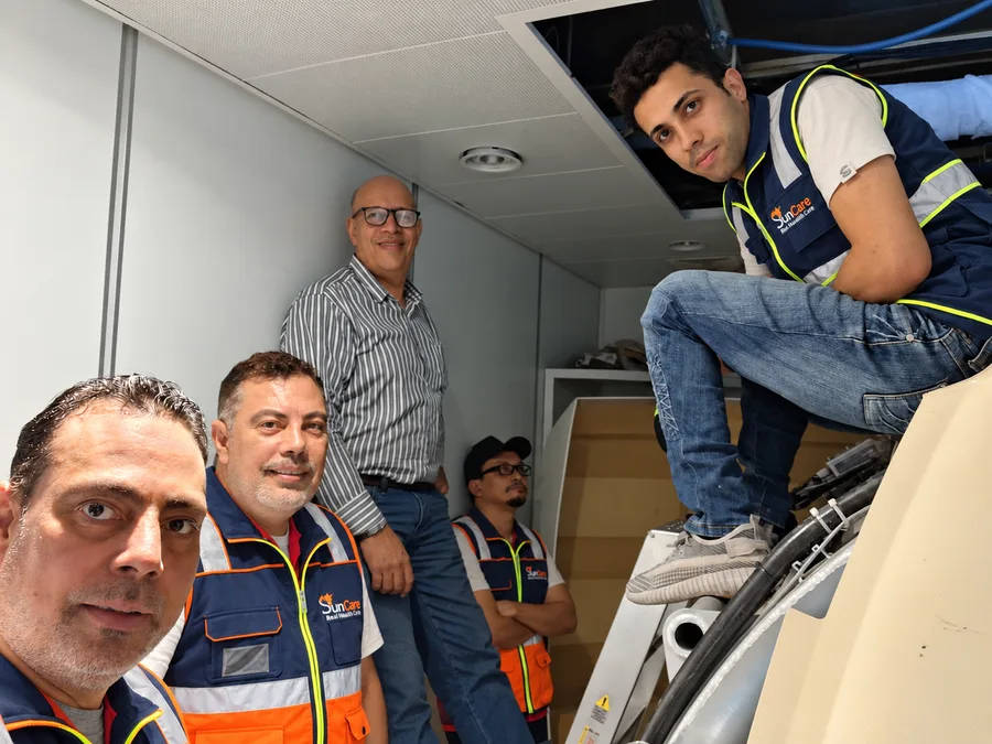 The Sun Care team at work in an MRI technical room