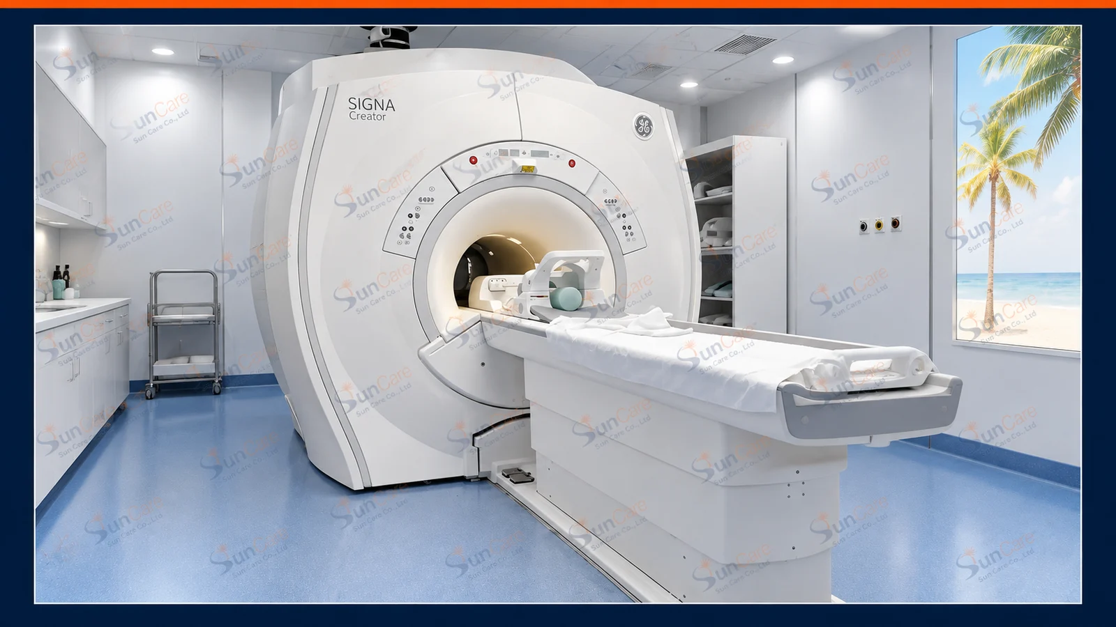 The GE SIGNA Creator 1.5T MRI system in its imaging room before decommissioning