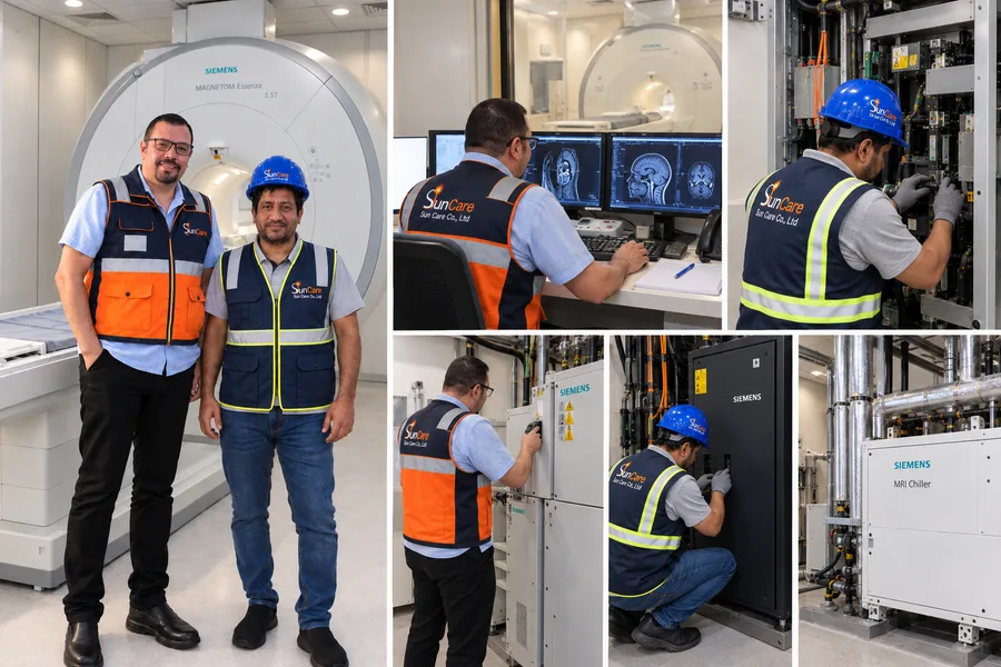 Service on a Siemens MRI: reading review, cabinet work and the MRI chiller